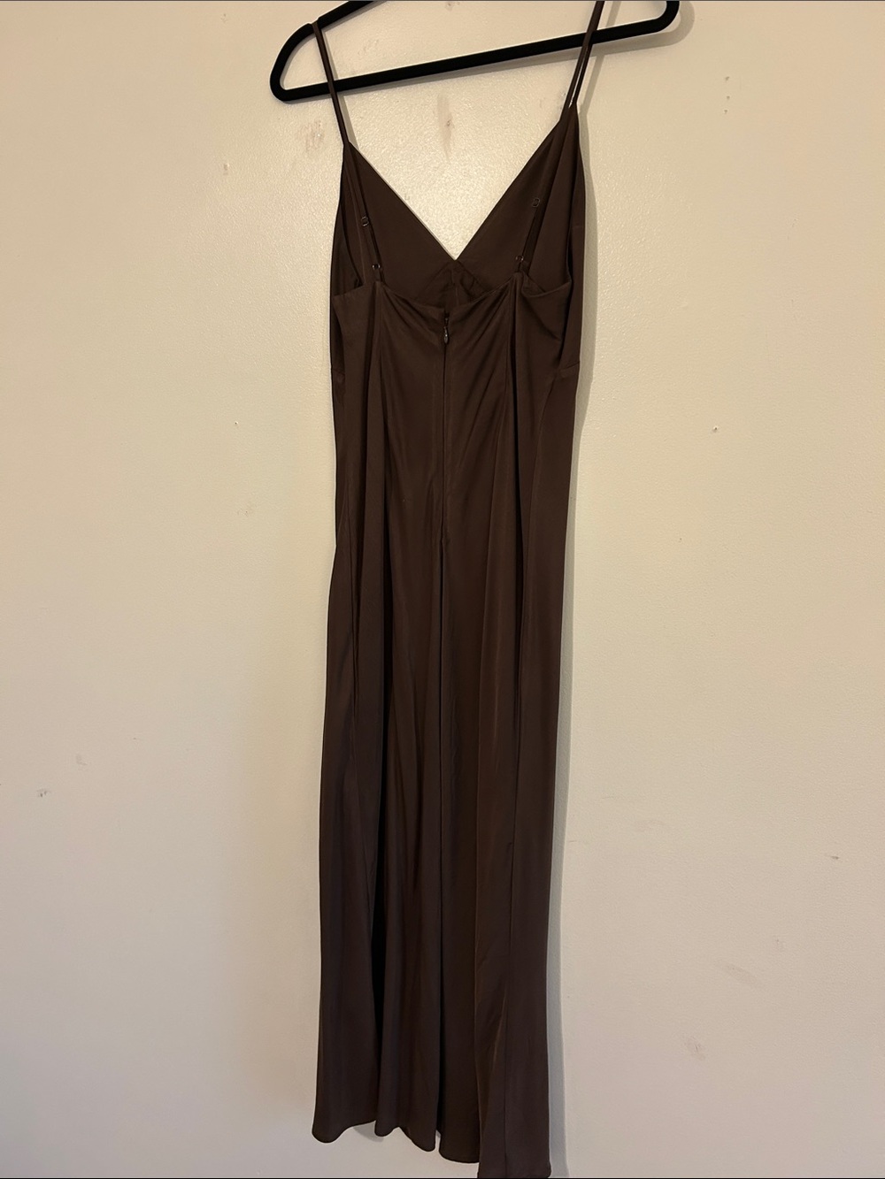 H&M Brown Satin Slip Maxi Dress Size Medium - Picture 4 of 6